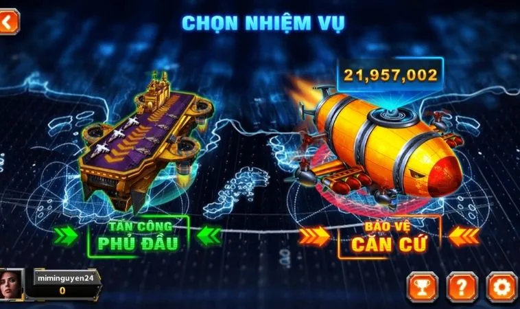 Chia Sẻ Cách Chơi Bắn Cá Đại Chiến B52 Tại 2Bong88 Chuẩn Xác Nhất 2 Chọn nhiệm vụ trong game Bắn Cá Đại Chiến B52 Tại 2Bong88